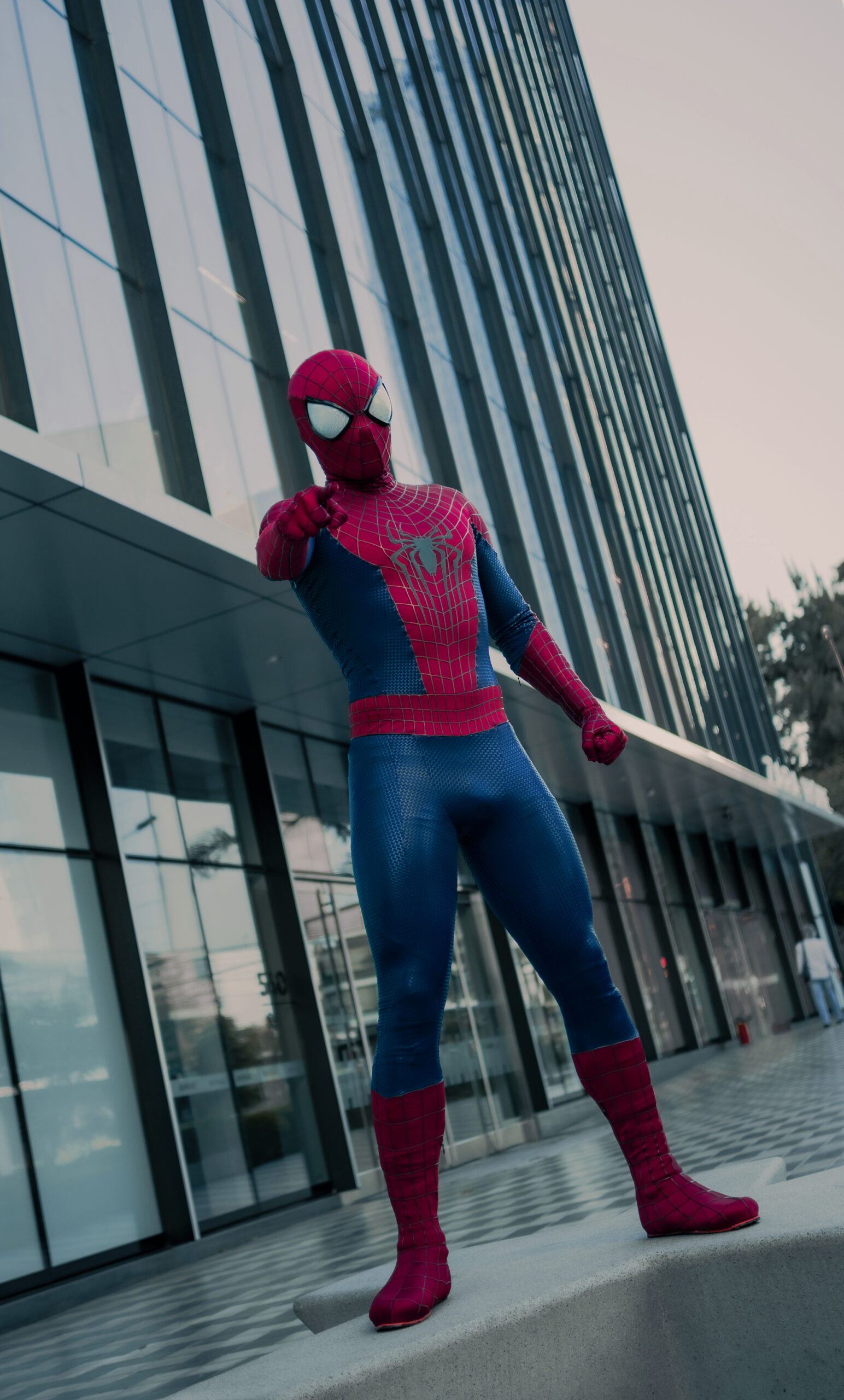 Suit Up! suit photographed in an urban setting